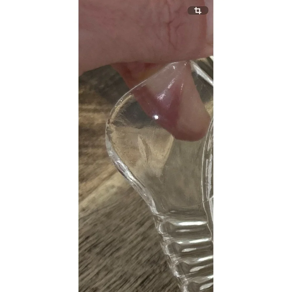 Vintage Clear Pressed Glass Citrus Juicer Reamer with Pour Spout and Handle